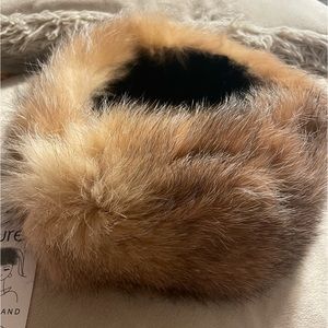 Surell Fox Fur Knit Headband/Scarf